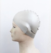 SPOKEY Czepek kąpielowy silikonowy SREBRNY Nr 5210 Zestaw = 3 sztuki