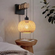 SUNLLOK Nowoczesna lampa ścienna z bambusa