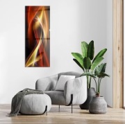 Obraz Szklany Wallfluent 125x50 cm Abstrakcja ogień dym i światło 