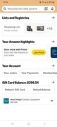 Karta Amazon US Gift Card Konto