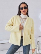 FUTERKO KOŻUSZEK BEZ ZAPIĘCIA BEŻOWE CASUAL SHEIN XS 34