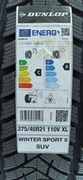 4 x OPONA ZIMOWA 275/45R21 DUNLOP WINTER SPORT 5 SUV [110] V XL FP