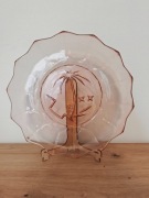 Patera półmisek Palma szkło rozalinowe Hortensja