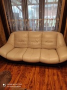 Komplet wypoczynkowy skórzany piękny