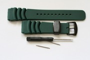 pasek seiko 22mm diver zielony klamry czarne oksydowane