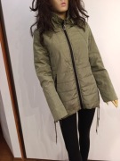 Kurtka damska | pikowana | kolr khaki | kaptur przejściowa lekka S M