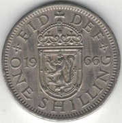 314 Wielka Brytania 1 shilling szyling 1966 herb szkocki