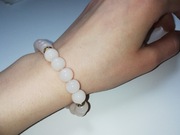 Bransoletka beżowe kremowe kamienie cyrkonie