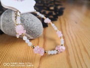 Talizman miłości bransoletka morganit i kwarc różowy 