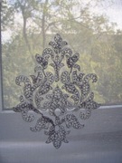 Firanki Ornamentowy wzór Damask Batyst Białe