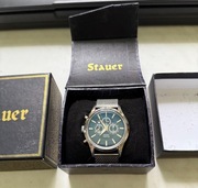 Stauer Automatic 25595 męski zegarek, blue dial, przeszklony dekiel 3 ATM 