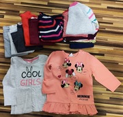 Bluzki dziewczęce z długim rękawem – rozmiar 80–86 (19 sztuk)