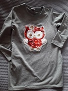 Bluzka tunika cekiny dwukolorowe r. 146