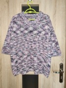 434. Liliowa bluzka sweterek rękaw 3/4 rozmiar XL