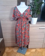 Molerin czerwona sukienka damska midi w maki wesela okazje MC Lorene