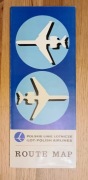 PLL LOT folder reklamowy mapa tras kierunków Polish Airlines 