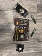 Zestaw komputerowy LGA775 – płyta + procesor + RAM + karta graficzna