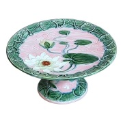 Patera na stopie ważki nenufary Majolika Secesja