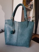 Zestaw dwóch torebek torebka kosmetyczka 2 w 1 odcienie zielonego zielona