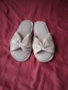 Kapcie klapki damskie materiałowe lila 37 bdb nowe