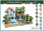 Klocki magnetyczne typu Minecraft 100 sztuk Mały Domek Las 