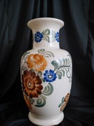 Wazon fajans kolorowy Włocławek PRL Retro vintage 