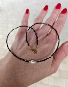 Naszyjnik Choker z Kamieni Naturalnych Spinel Perła Naturalna Hematyt 