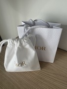 Dior biała torba papierowa prezentowa worek Kurzowy na biżuterie złote logo
