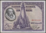 Hiszpania 100 peset 1928 - A9 - Miguel Cervantes