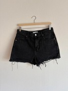 Czarne krótkie jeansowe spodenki szorty Reserved 40 L wysoki stan na lato