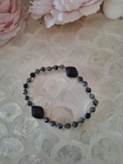 Bransoletka handmade z naturalnych kamieni hematyt labradoryt noc kairu