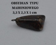 Zawieszka Obsydian Mahoniowy – Kamień Siły i Równowagi + Torebka