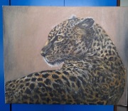 Lampart obraz olejny ręcznie malowany sygnowany certyfikat