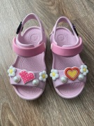 Sandały dziecięce dziewczynka różowe Crocs C8 24-25 z nowymi przypinkami 