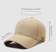 Kremowa czapka z daszkiem DUŻA I GŁĘBOKA rozm XXL