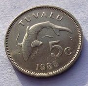 TUVALU 5 Cent 1985 okołoMENNICZA