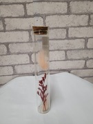 Dekoracja suszone kwiaty  w szklanym słoju 17,5 cm z korkiem