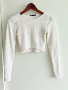 Bluzka Zara S top crop kremowa