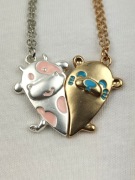 Naszyjniki przyjaźni magnetyczne best friends bff krowa na prezent 