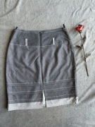 Elegancka Spódnica Ołówkowa Szara Business Casual Rozmiar 38 (M)