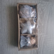 Zestaw świątecznych ozdób dekoracyjnych – aniołek, gwiazda i sowa