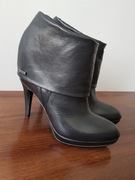 Botki na obcasie, skórzane, roz. 37 Simple