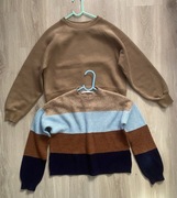 Bluza dziewczęca Zara + sweterek Only brąz błękitny 134/140 zestaw 