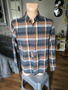 Anerkjendt koszula męska w kratkę M długi rękaw szara brąz niebieska