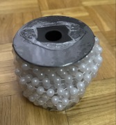 Koraliki na choinkę białe 10 m dekoracja choinkowa nowe