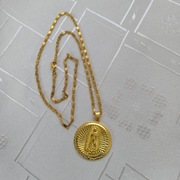 Łańcuszek z zawieszką - medalikiem nowy bez metki - stal nierdzewna 