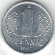 Niemcy NRD DDR 1 pfennig 1986 - nr 1