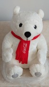 Pluszowy biały miś  80cm Coca Cola