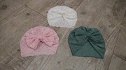Czapki/ turbany niemowlęce z kokardą -  3 szt. 