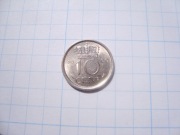 Holandia moneta 10 centów 1966 nikiel 